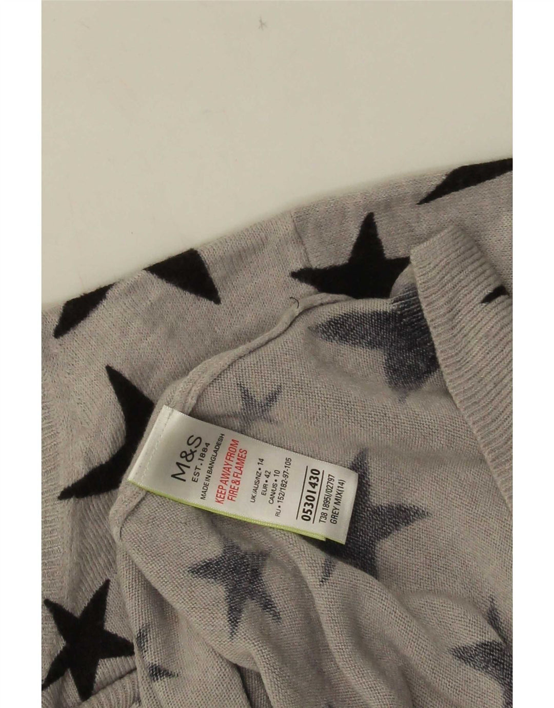 Marks & Spencer Womens Boat Neck Jumper Sweater UK 14 Large Grey