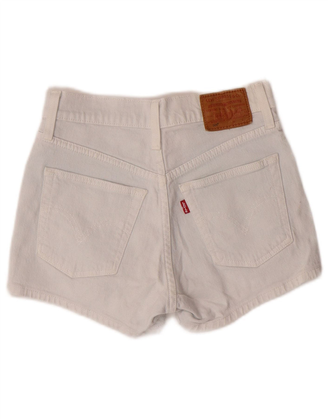Levi's Womens 501 Denim Hot Pants W23 2XS White Cotton