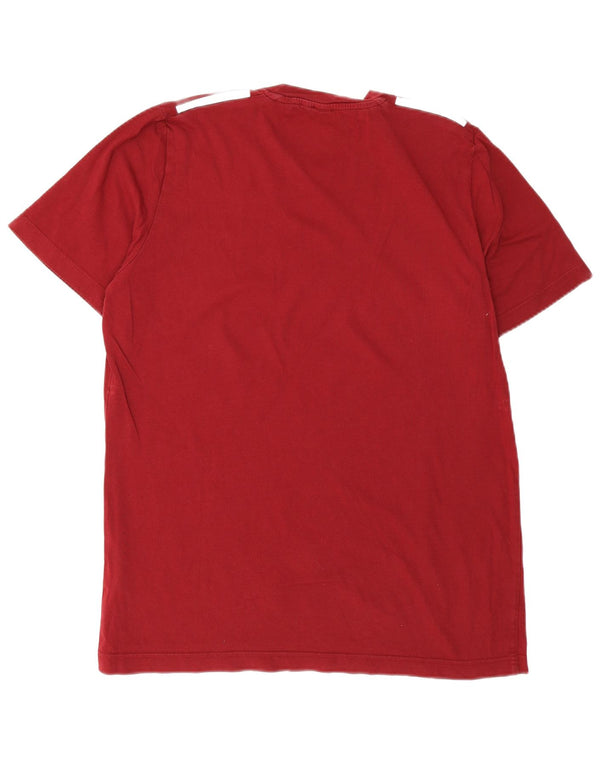 Adidas Mens T-Shirt Top Medium Red Cotton
