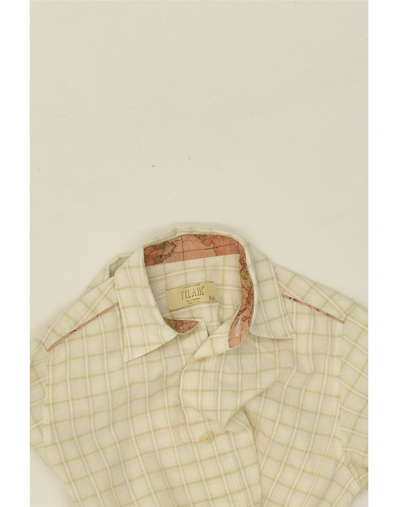 ALVIERO MARTINI Boys Shirt 5-6 Years Beige Check Cotton Vintage ALVIERO MARTINI and Second-Hand ALVIERO MARTINI from Messina Hembry 