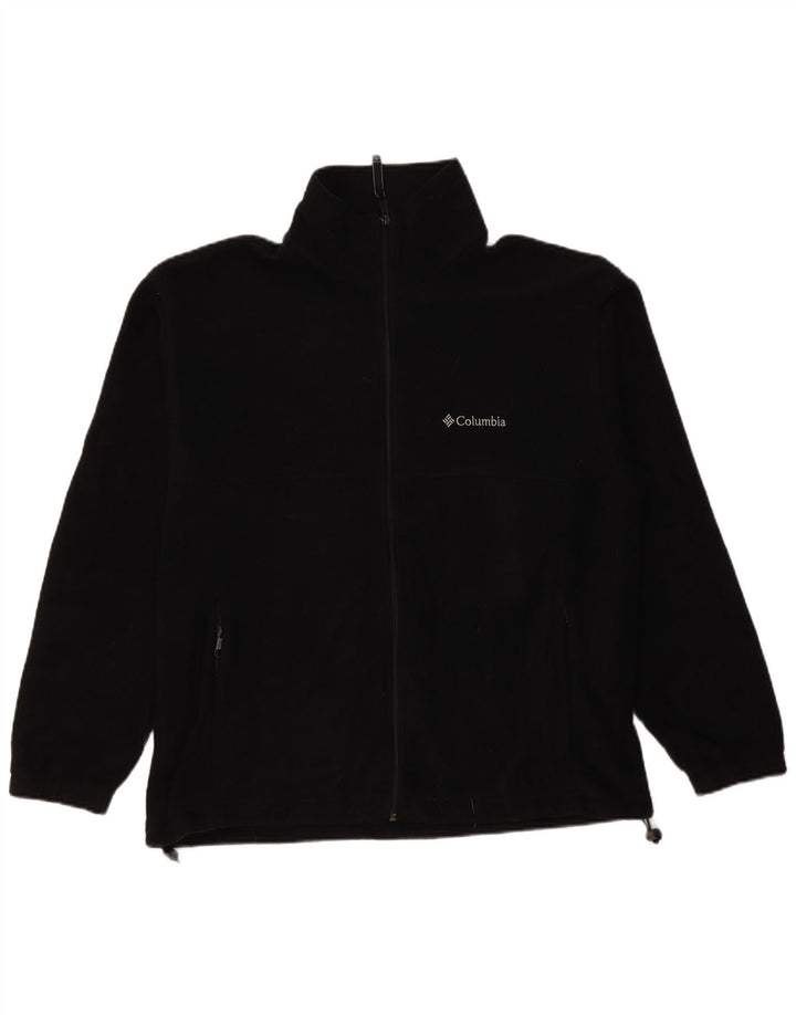 Columbia Mens Fleece Jacket Large Black Polyester