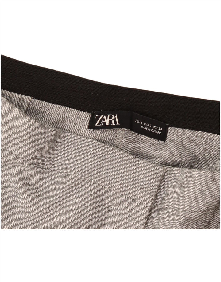 Zara Womens Slim Chino Trousers Large W32 L27 Grey Striped