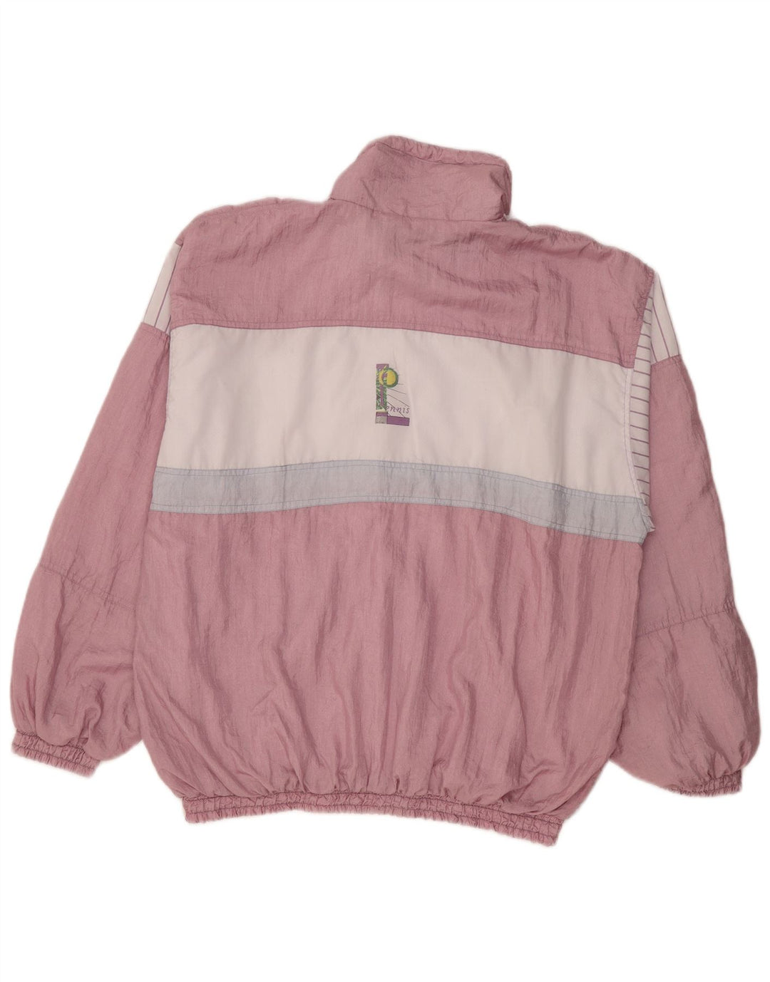 Vintage Mens Tracksuit Top Jacket XL Pink Colourblock