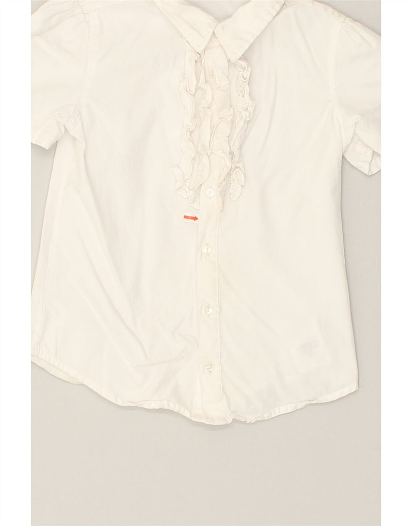 POLO RALPH LAUREN Girls Short Sleeve Ruffle Front Shirt 4-5 Years White | Vintage Polo Ralph Lauren | Thrift | Second-Hand Polo Ralph Lauren | Used Clothing | Messina Hembry 