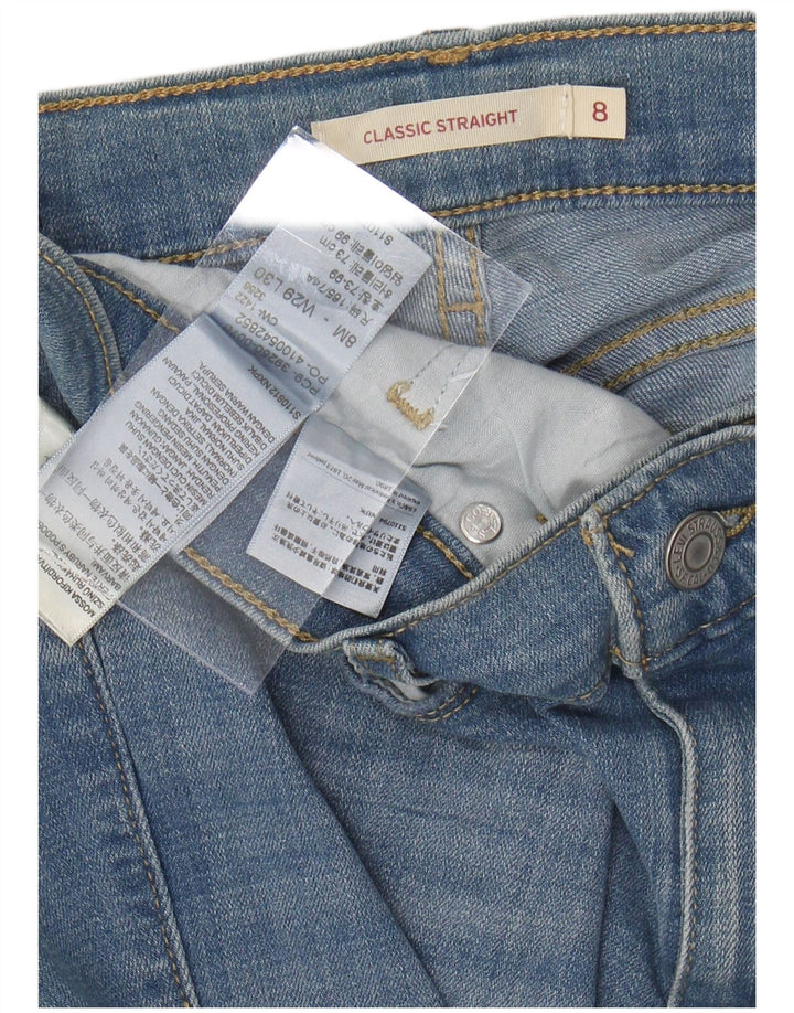 LEVI'S Womens Classic Straight Jeans US 8 Medium W29 L30 Blue Cotton