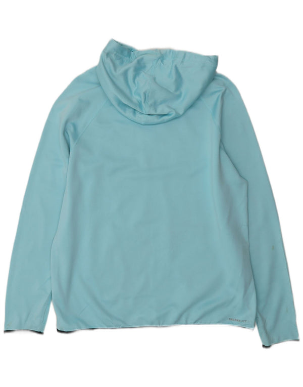 Nike Womens Therma-Fit Graphic Hoodie Jumper UK 16 Large Blue Polyester