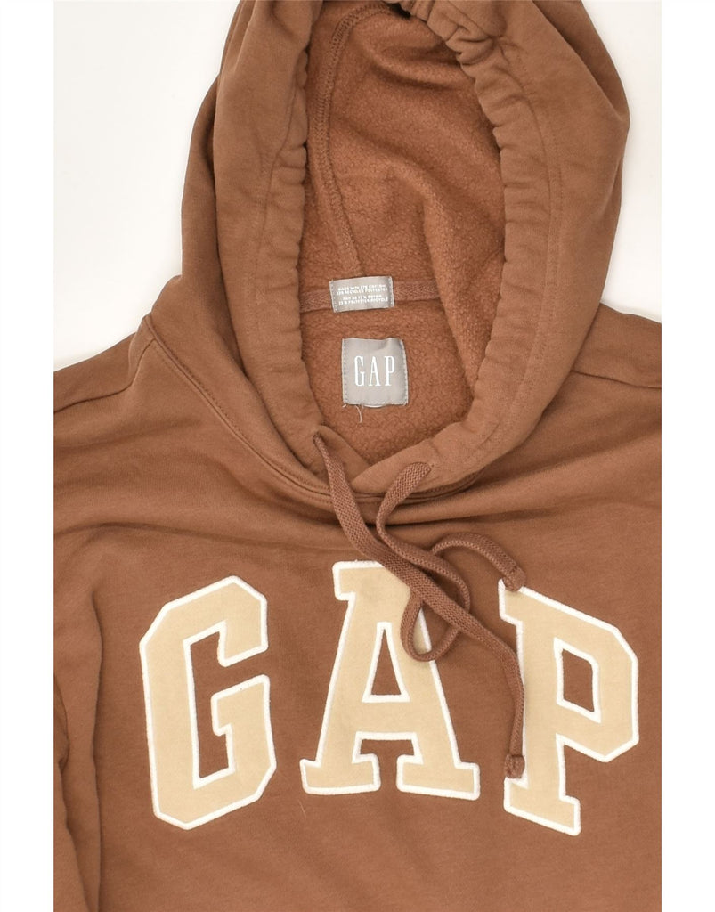 GAP Womens Graphic Hoodie Jumper UK 12 Medium Brown Cotton | Vintage Gap | Thrift | Second-Hand Gap | Used Clothing | Messina Hembry 