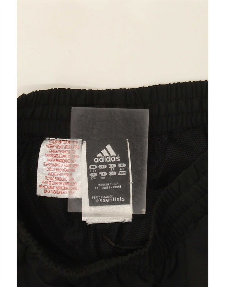 Adidas Boys Tracksuit Trousers 8-9 Years Black Polyester