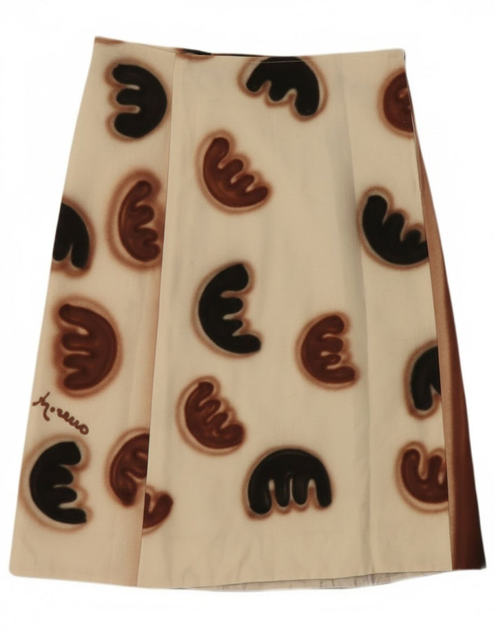 Vintage Womens A-Line Skirt W30 Medium White Colourblock