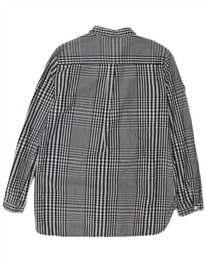 Superdry Womens Longline Graphic Shirt UK 12 Medium Black Check Cotton