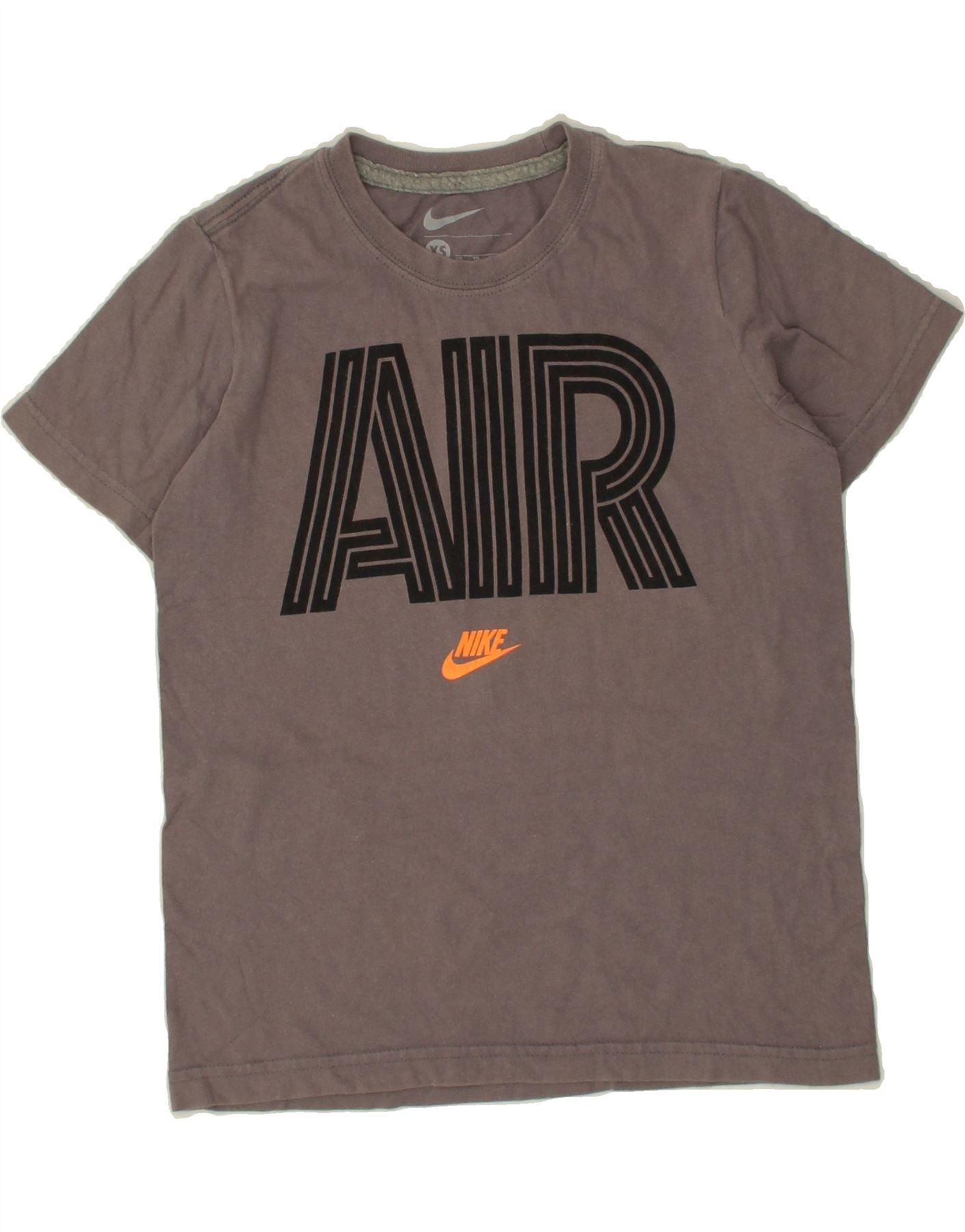 NIKE Womens Graphic T-Shirt Top UK XS Grey Cotton Vintage