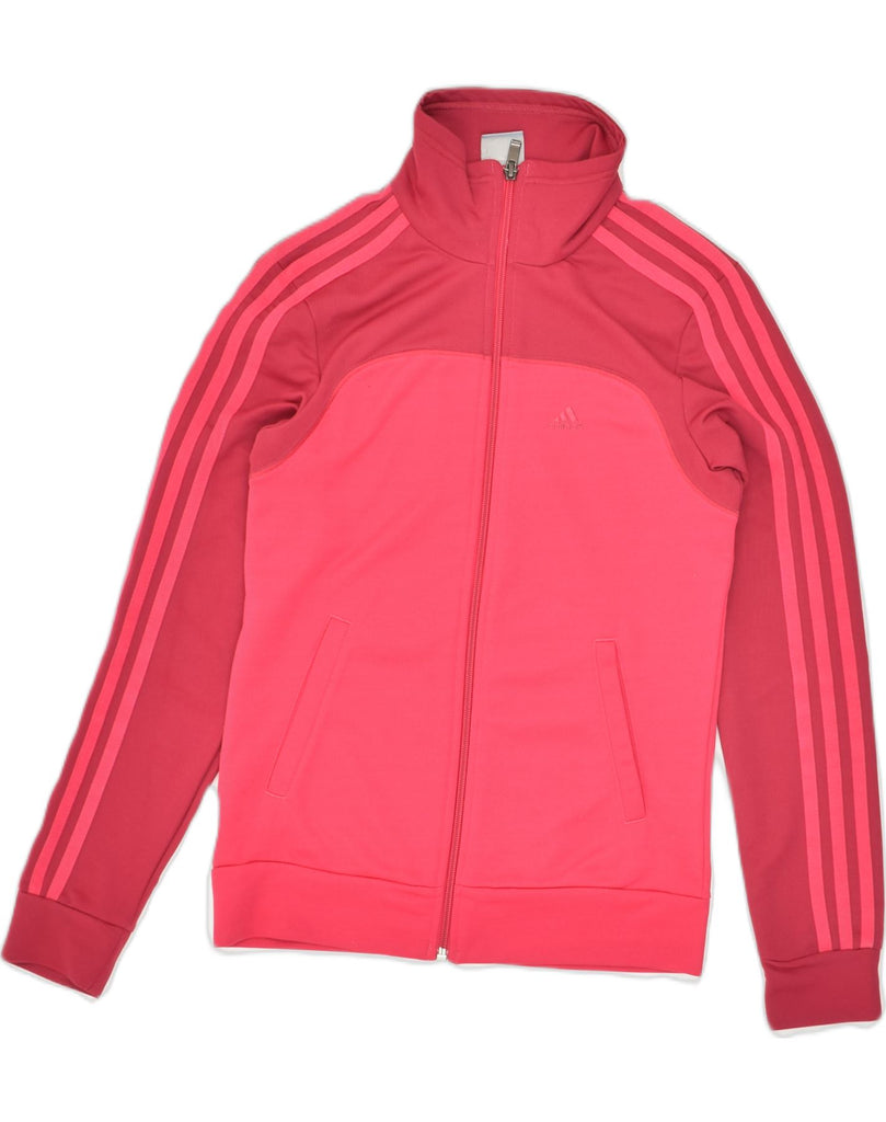 ADIDAS Womens Climalite Tracksuit Top Jacket UK 0-2 2XS Pink Colourblock | Vintage Adidas | Thrift | Second-Hand Adidas | Used Clothing | Messina Hembry 