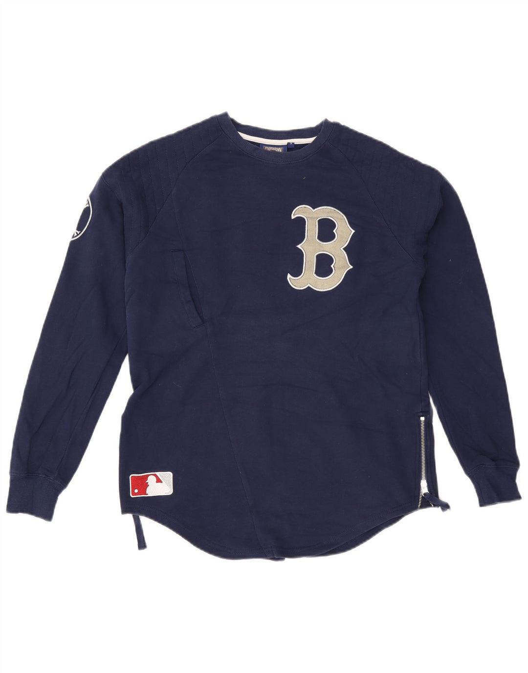 Majestic Womens Graphic Sweatshirt Jumper UK 10 Small Navy Blue