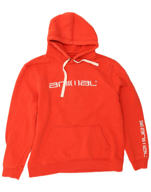 Animal Mens Graphic Hoodie Jumper Large Red