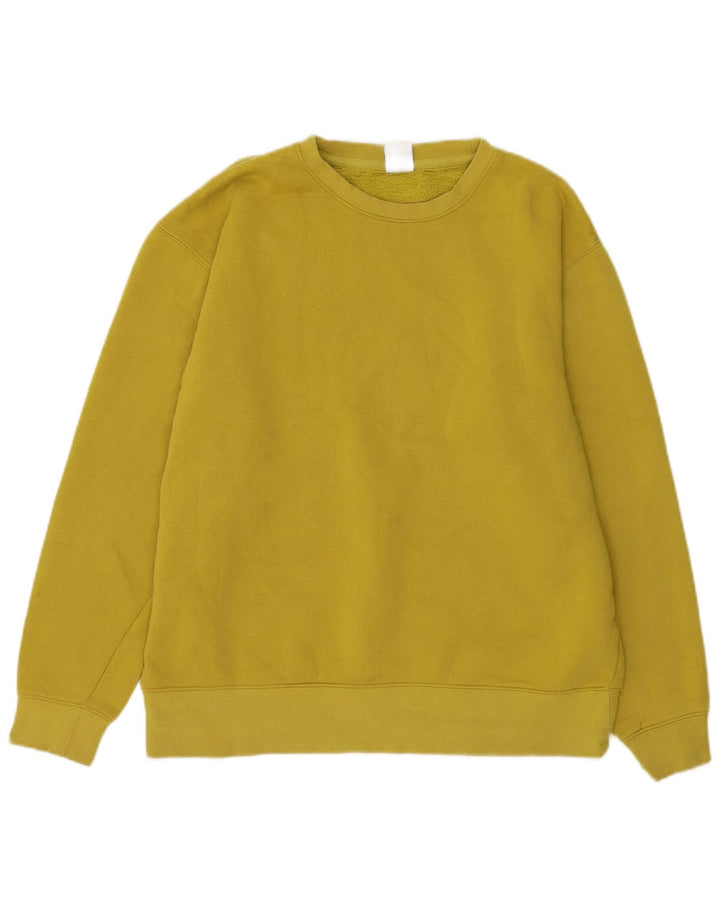 Zara Mens Sweatshirt Jumper Medium Yellow Cotton