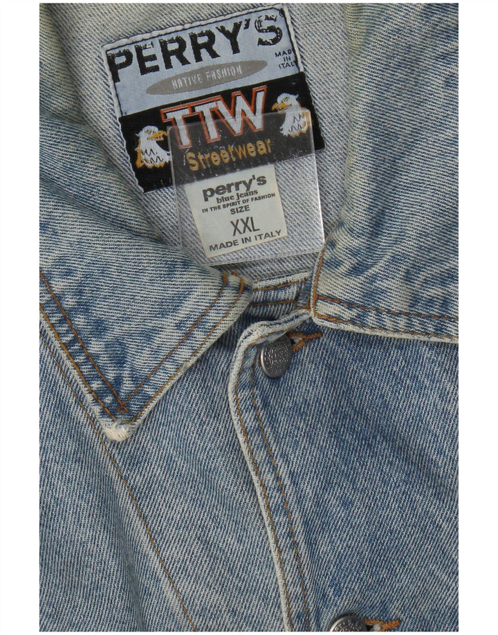 Perry's Mens Denim Jacket UK 44 2XL Blue Cotton