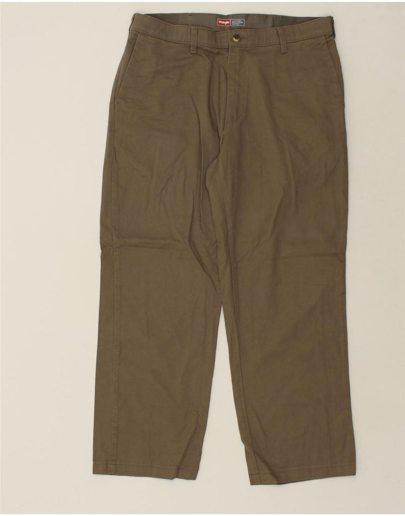 WRANGLER Mens Straight Comfort Fit Chino Trousers W34 L29  Brown Cotton | Vintage Wrangler | Thrift | Second-Hand Wrangler | Used Clothing | Messina Hembry 