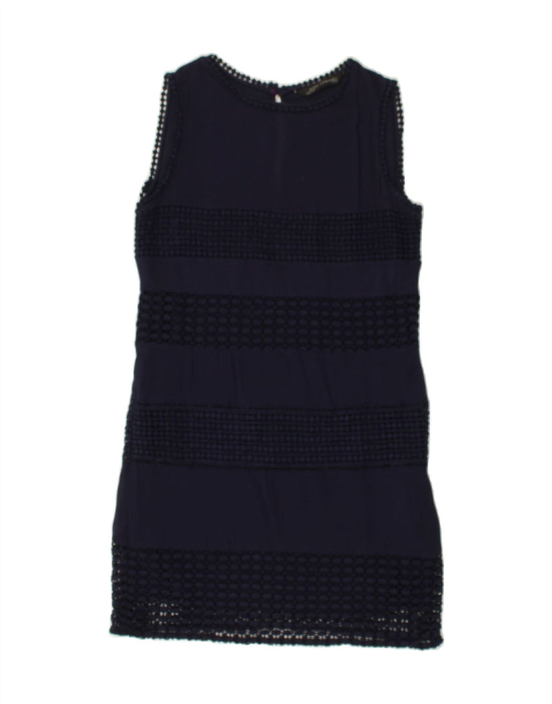 ZARA Womens Basic Dress UK 8 Small Navy Blue Viscose | Vintage Zara | Thrift | Second-Hand Zara | Used Clothing | Messina Hembry 