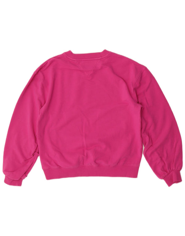 Tommy Hilfiger Girls Graphic Sweatshirt Jumper 13-14 Years Pink Cotton