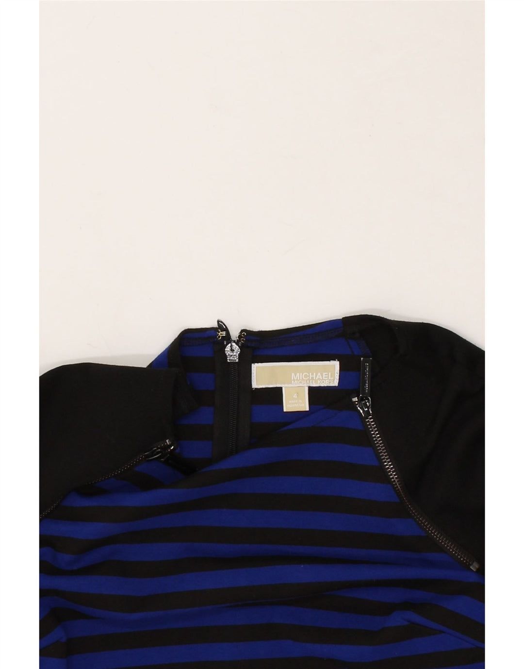 MICHAEL KORS Womens 3/4 Sleeve Sheath Dress US 4 Small Blue Striped Vintage Michael Kors and Second-Hand Michael Kors from Messina Hembry 
