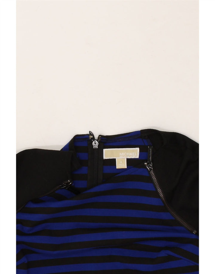 MICHAEL KORS Womens 3/4 Sleeve Sheath Dress US 4 Small Blue Striped Vintage Michael Kors and Second-Hand Michael Kors from Messina Hembry 
