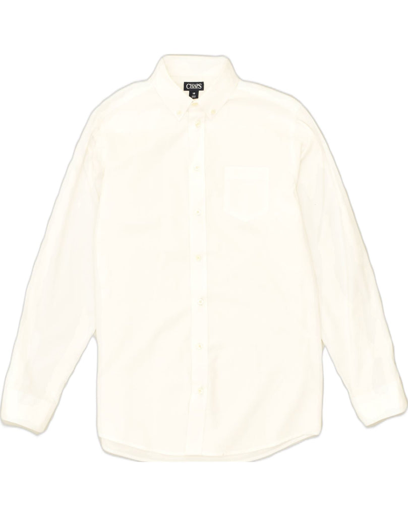 CHAPS Boys Shirt 15-16 Years White Cotton | Vintage Chaps | Thrift | Second-Hand Chaps | Used Clothing | Messina Hembry 