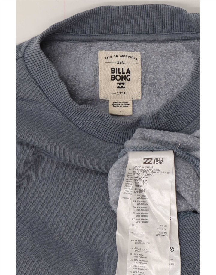 Billabong Womens Sweatshirt Jumper US 6 Medium Blue Cotton