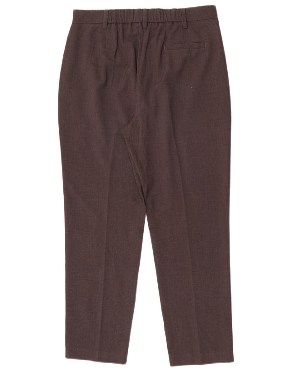 Marks & Spencer Womens Slim Cropped Trousers UK 10 Small W28 L25 Grey