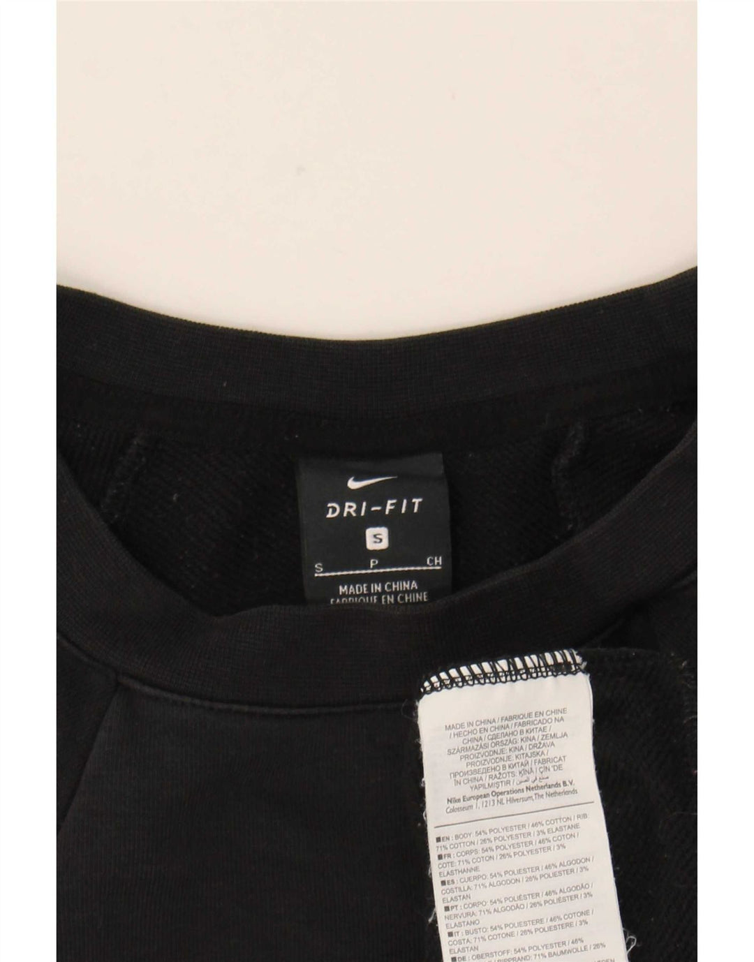 Nike Womens Dri Fit Graphic Oversized Sweatshirt Jumper UK 10 Small Black