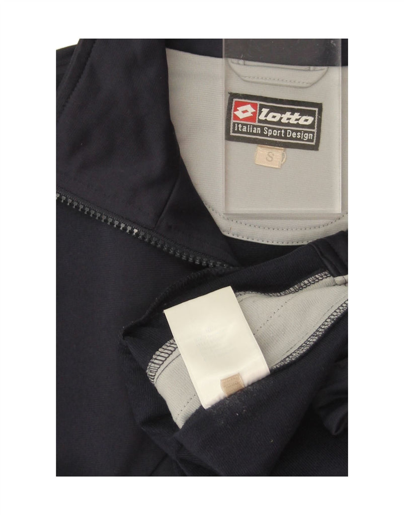 LOTTO Mens Tracksuit Top Jacket Small Navy Blue Colourblock Polyester Vintage Lotto and Second-Hand Lotto from Messina Hembry 