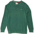 TOMMY HILFIGER Mens Crew Neck Jumper Sweater Medium Green Cotton