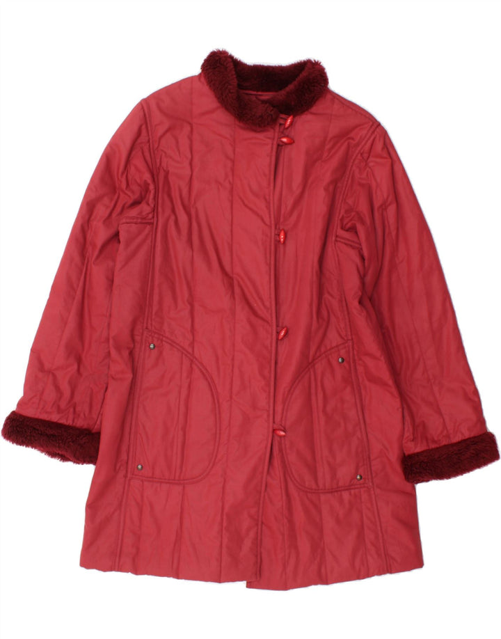 VINTAGE Womens Windbreaker Coat EU 38 Medium Burgundy Polyester Vintage Vintage and Second-Hand Vintage from Messina Hembry 