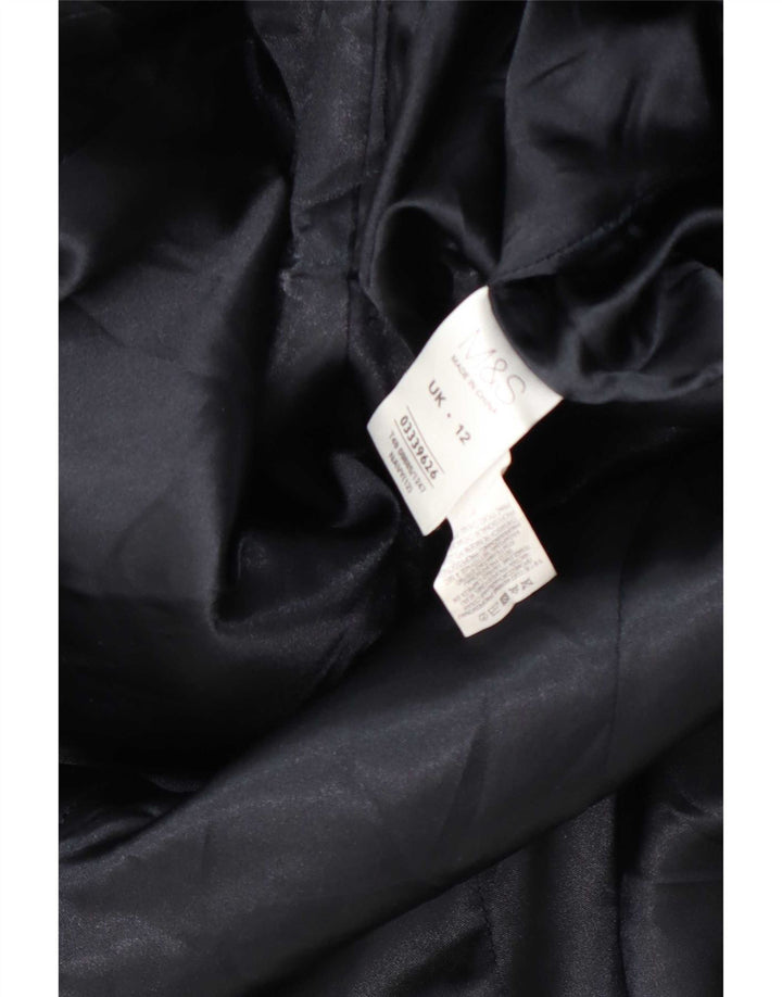 Marks & Spencer Womens Double Breasted Pea Coat UK 12 Medium Navy Blue Wool