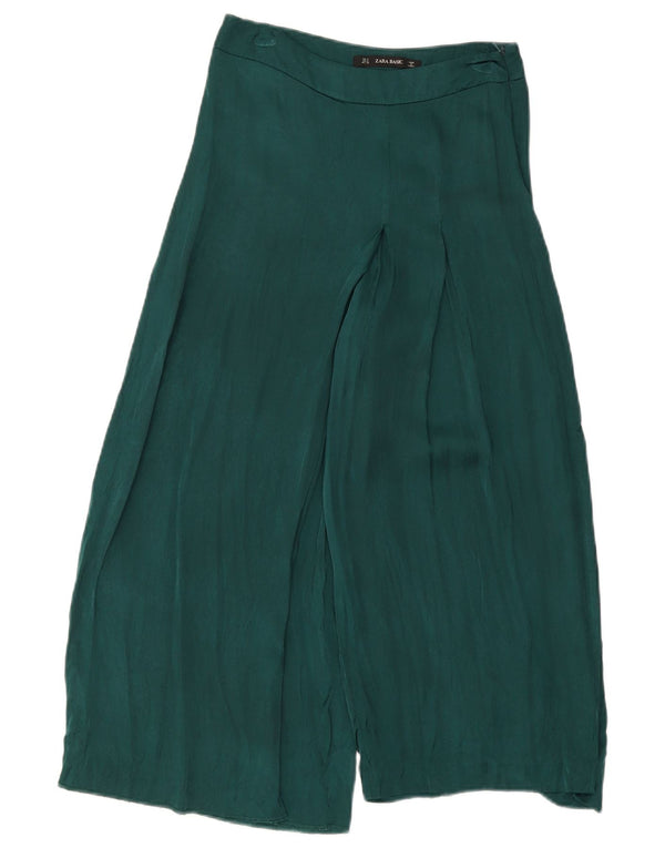 Zara Womens Wide Leg Casual Trousers Small W26 L26 Green