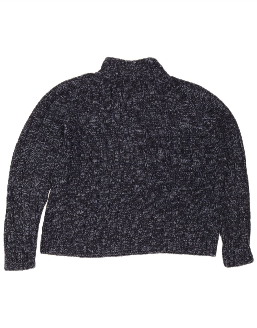 MARKS & SPENCER Womens Zip Neck Jumper Sweater UK 16 Large Navy Blue