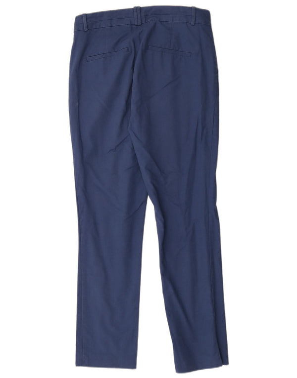 Zara Womens Straight Chino Trousers EU 42 Large W32 L27 Blue Cotton