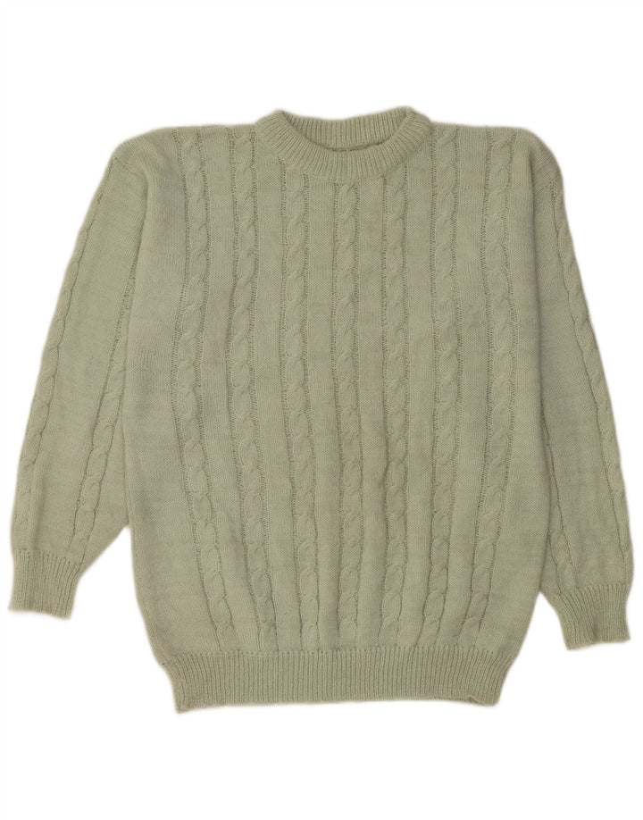 Vintage Mens Crew Neck Jumper Sweater Medium Green