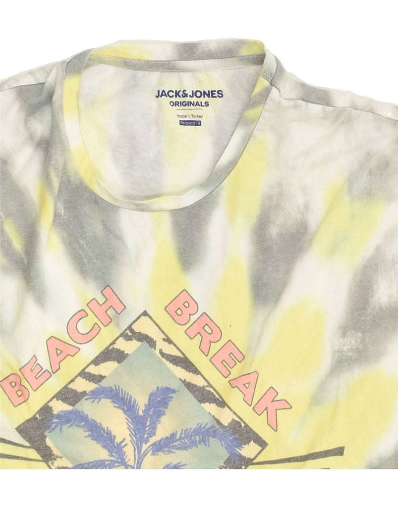 JACK & JONES Mens Relaxed Fit Graphic T-Shirt Top Small Yellow Tie Dye | Vintage Jack & Jones | Thrift | Second-Hand Jack & Jones | Used Clothing | Messina Hembry 