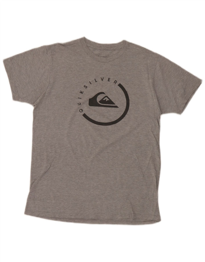 Quiksilver Mens Regular Fit Graphic T-Shirt Top Medium Grey Flecked Cotton
