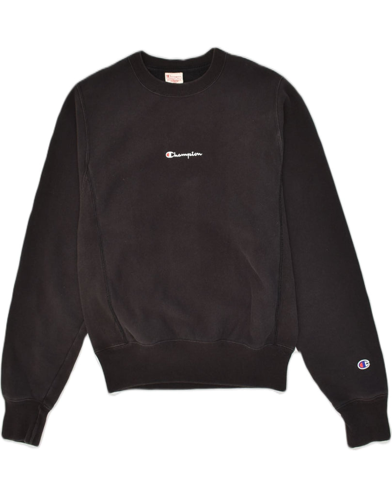 CHAMPION Mens Sweatshirt Jumper XS Black Cotton | Vintage Champion | Thrift | Second-Hand Champion | Used Clothing | Messina Hembry 