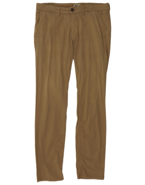 Rifle Mens Slim Chino Trousers W34 L31 Beige Cotton