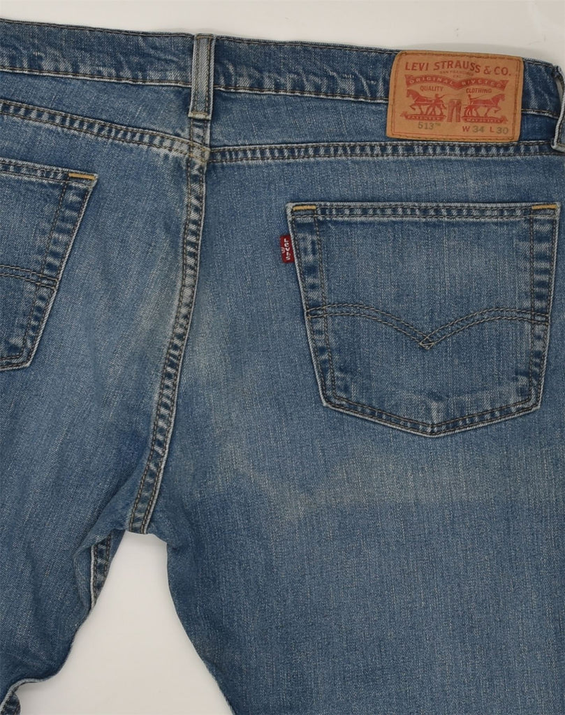 LEVI'S Mens 513 Straight Jeans W34 L24 Blue Cotton | Vintage Levi's | Thrift | Second-Hand Levi's | Used Clothing | Messina Hembry 