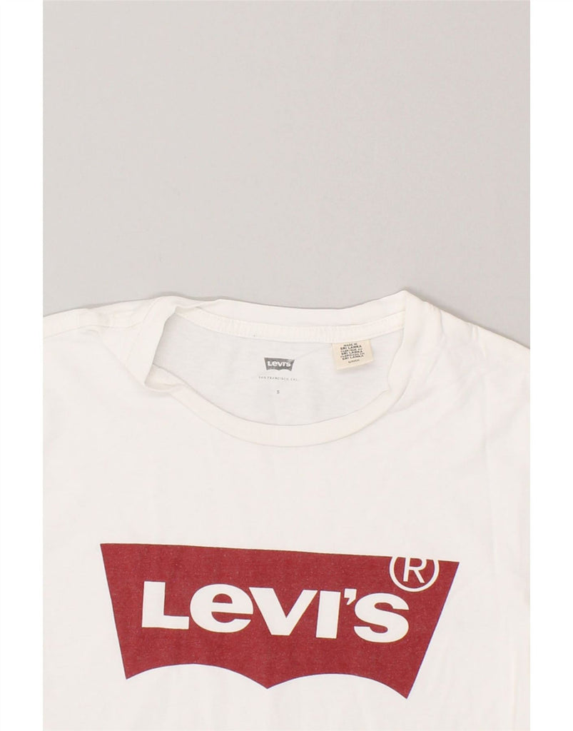 LEVI'S Mens Graphic T-Shirt Top Small White Cotton Vintage Levi's and Second-Hand Levi's from Messina Hembry 