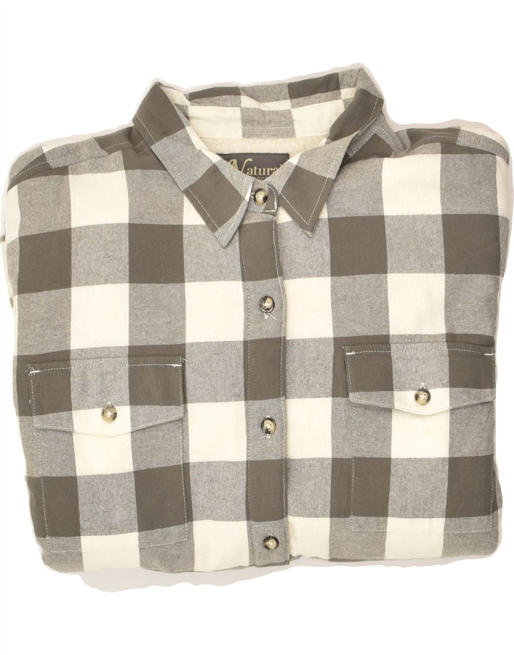 VINTAGE Womens Lumberjack  Flannel Shirt XL Grey Check Cotton Vintage Vintage and Second-Hand Vintage from Messina Hembry 