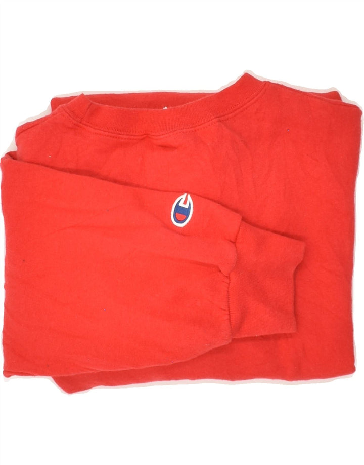 CHAMPION Mens Graphic Sweatshirt Jumper Medium Red Cotton Vintage Champion and Second-Hand Champion from Messina Hembry 