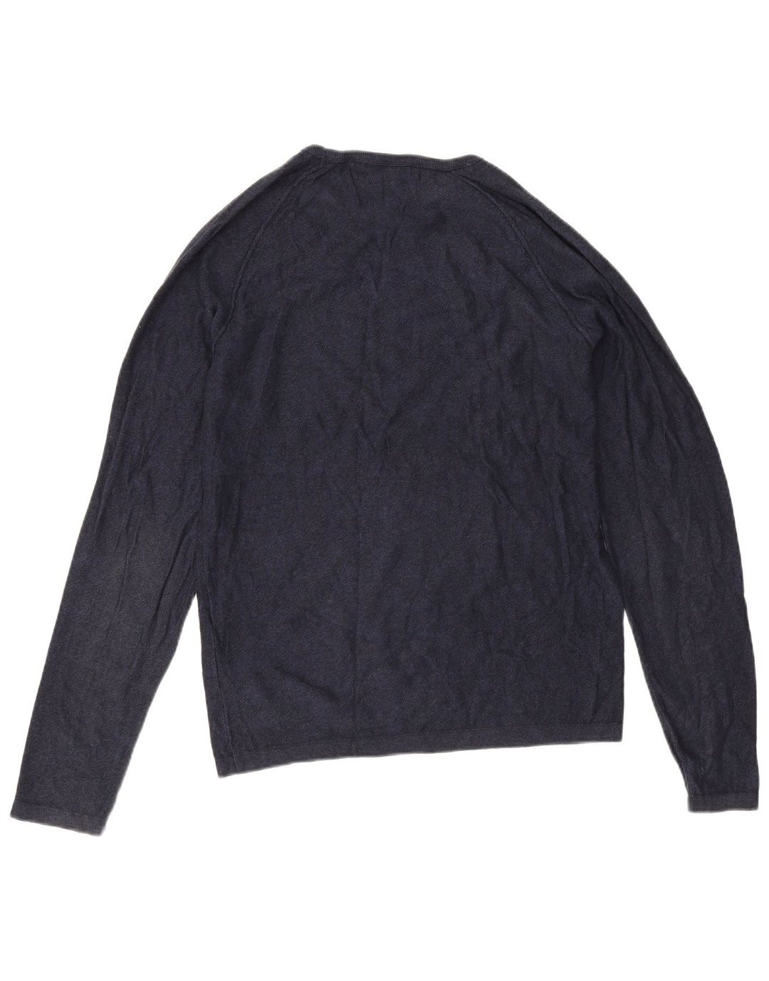Jack & Jones Mens Top Long Sleeve Small Navy Blue Cotton