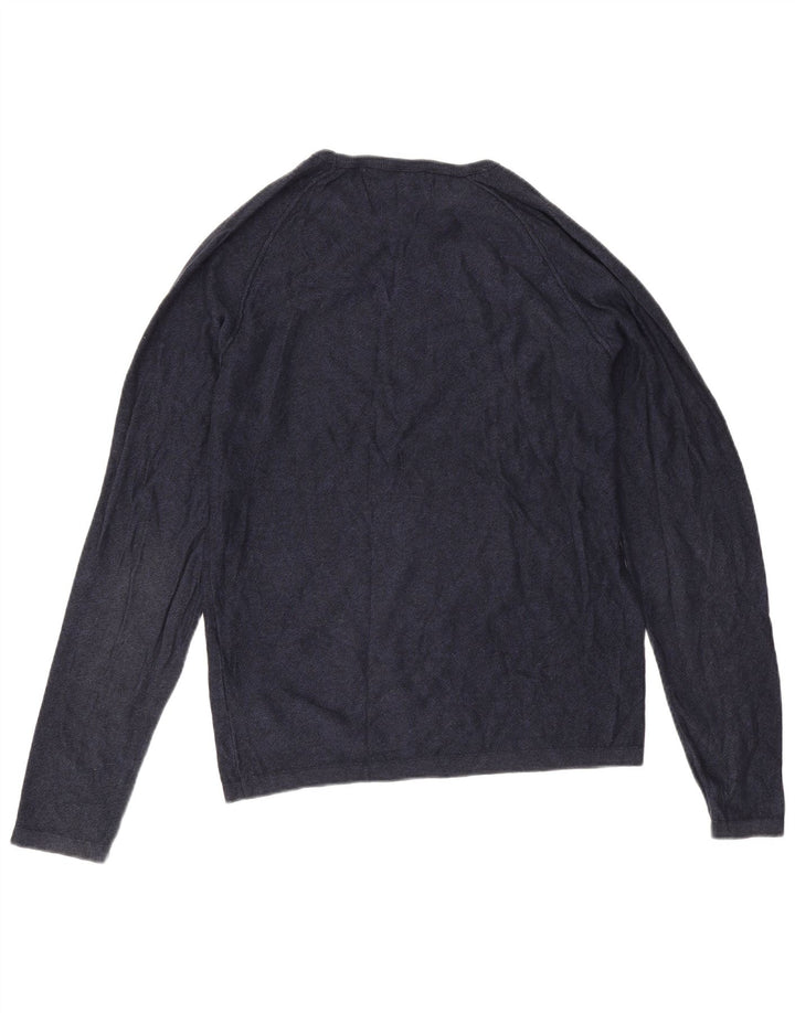 Jack & Jones Mens Top Long Sleeve Small Navy Blue Cotton