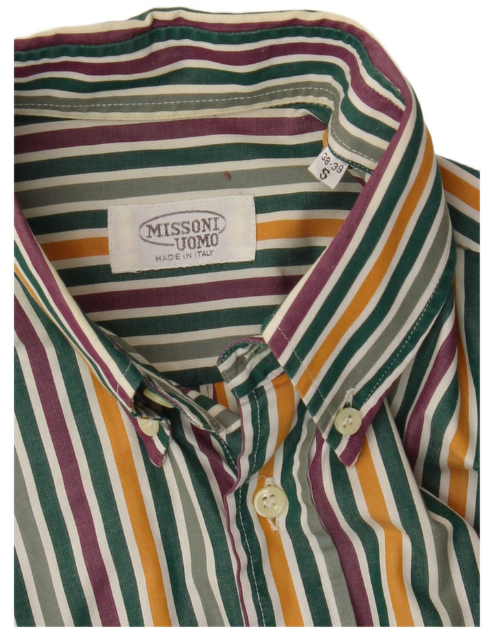 MISSONI Mens Short Sleeve Shirt Size 38/39 Small Multicoloured Striped