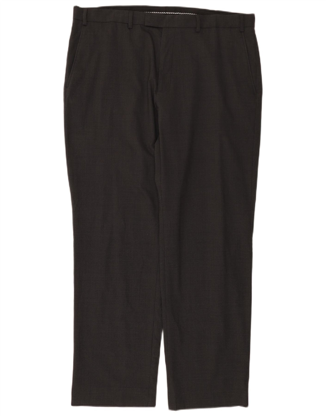 Marks & Spencer Mens Straight Suit Trousers W38 L31 Grey Wool