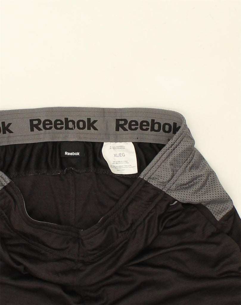 REEBOK Mens Sport Shorts XL Grey Colourblock Polyester | Vintage Reebok | Thrift | Second-Hand Reebok | Used Clothing | Messina Hembry 